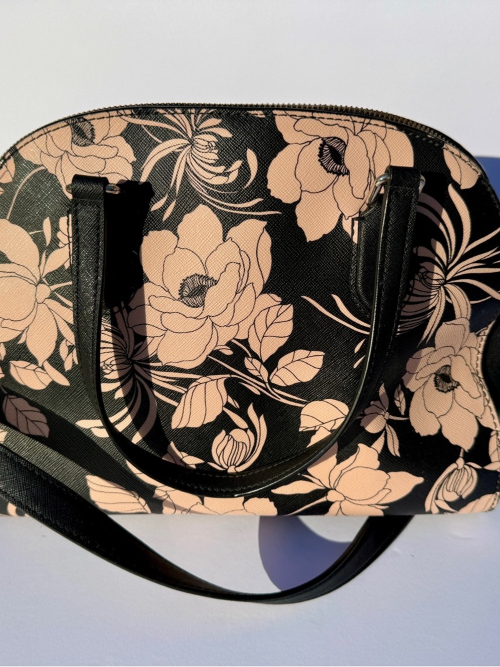 kate spade Black & Blush Floral Dome Satchel - Picture 5 of 6